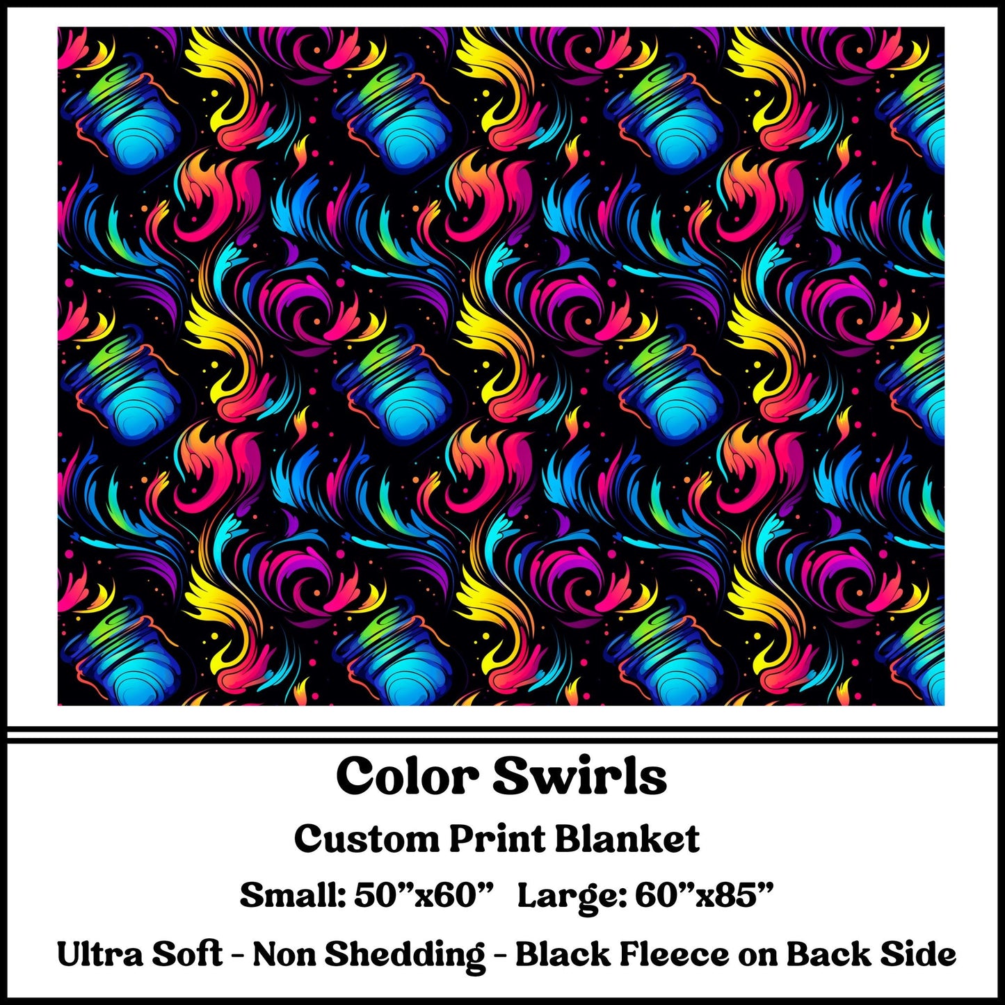 BG68 - Color Swirls Fleece Blanket - Preorder Closes 3/23 ETA: 8-10 weeks