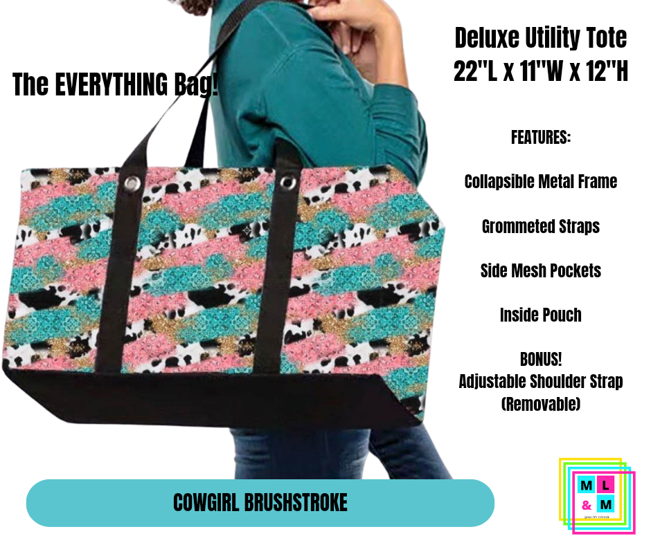 Cowgirl Brushstroke Collapsible Tote