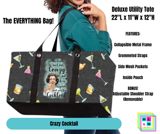 Crazy Cocktail Collapsible Tote