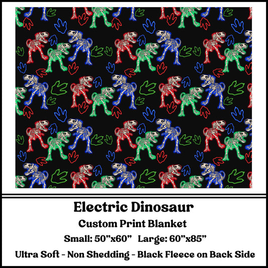 BG68 - Electric Dinasaur Fleece Blanket - Preorder Closes 3/23 ETA: 8-10 weeks