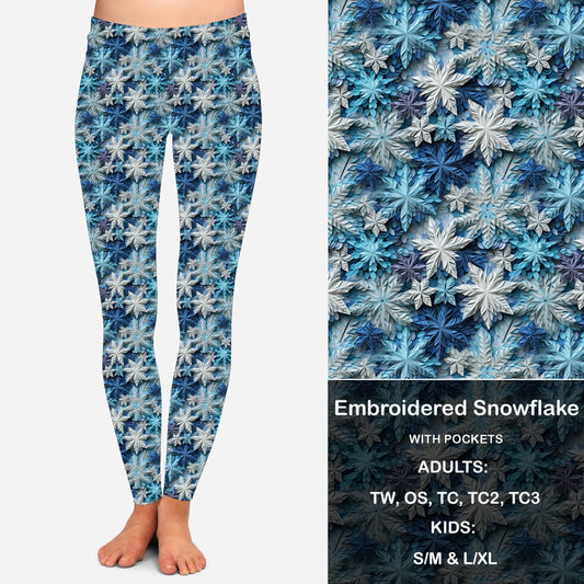 Embroidered Snowflakes Leggings with Pockets Preorder Closes 9/26 eta Nov.