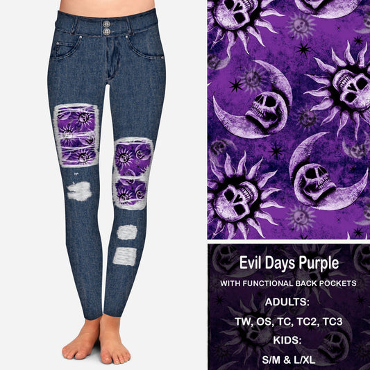 Evil Days Purple Peekaboo Leggings with Pockets Preorder Closes 2/15 eta March