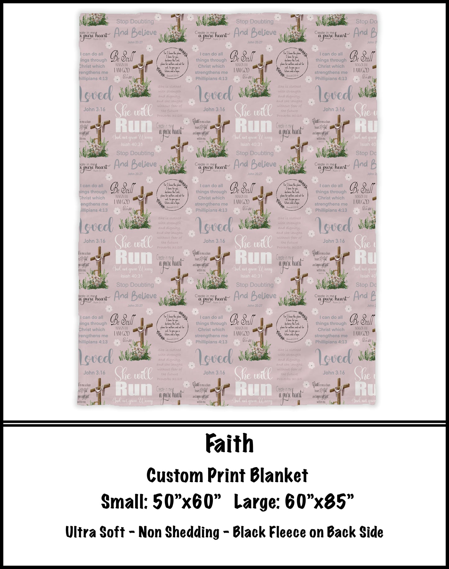 BG68 - Faith Fleece Blanket - Preorder Closes 3/23 ETA: 8-10 weeks