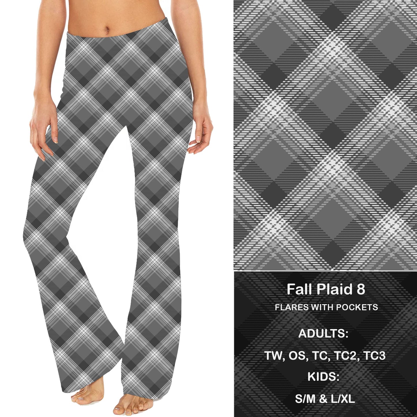 Fall Plaid 8 - Yoga Flares with Pockets Preorder Closes 9/20 eta late Oct