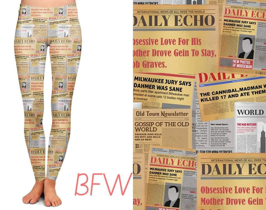 Serial Killers Newsprint leggings with pockets