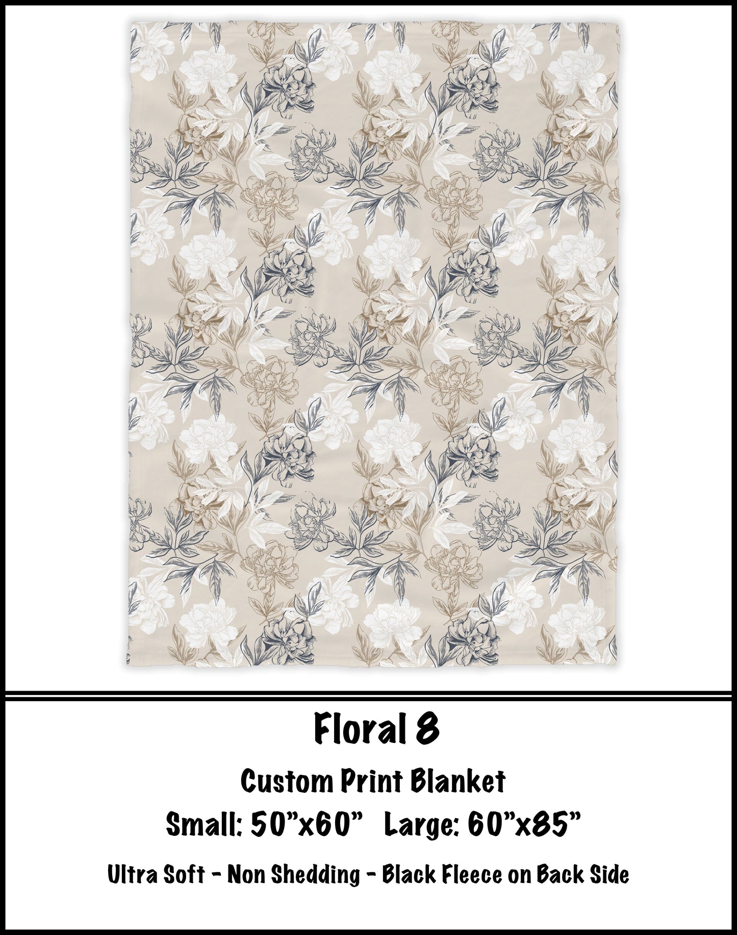 BG68 - Floral 8 Fleece Blanket - Preorder Closes 3/23 ETA: 8-10 weeks