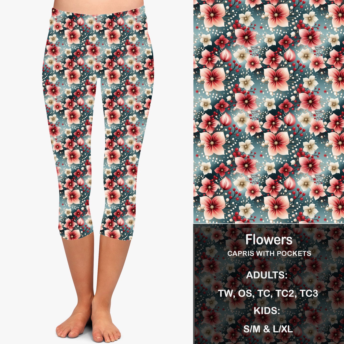 FLOWERS - Leggings & Capris with Pockets Preorder Closes 7/31