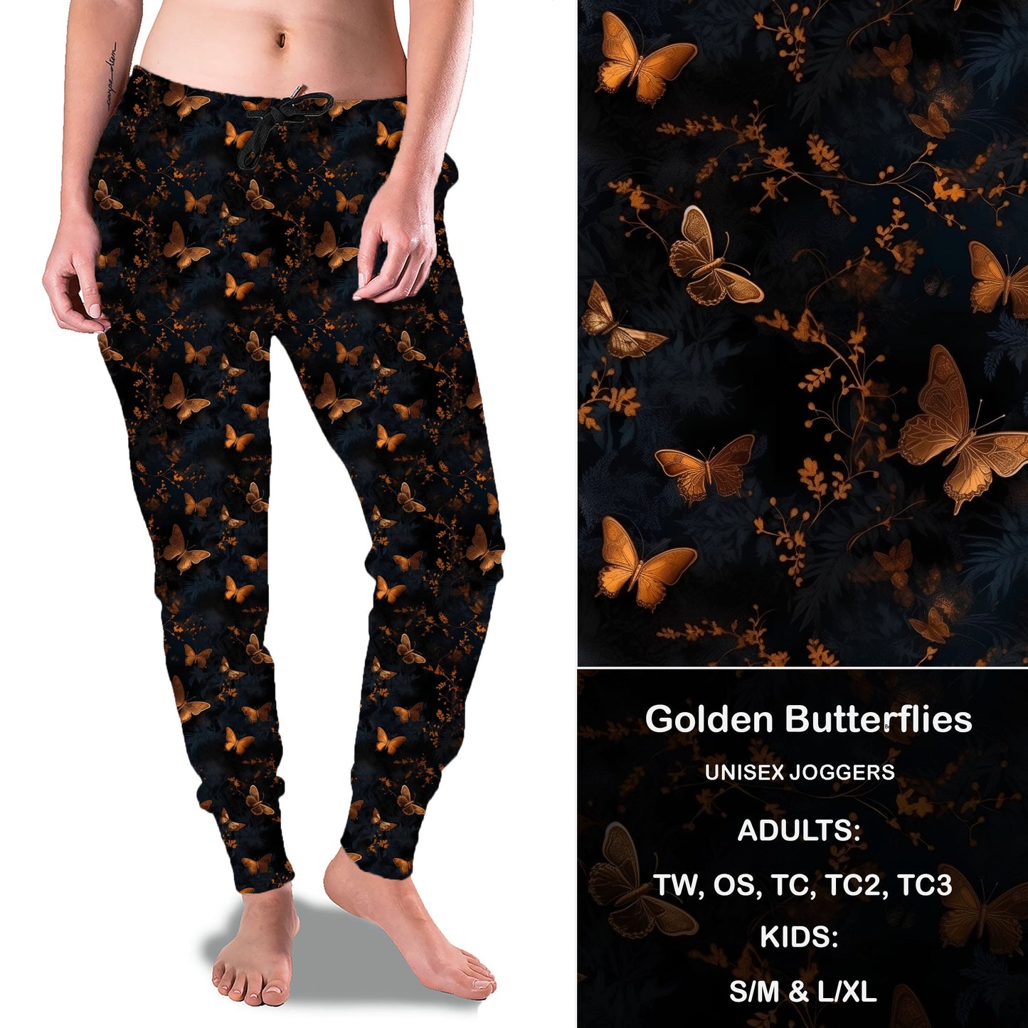 Golden Butterflies - Full Joggers  Preorder Closes 8/25 eta 4-6 weeks