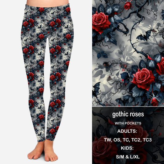 GOTHIC ROSES - Leggings & Capris with Pockets Preorder Closes 7/31