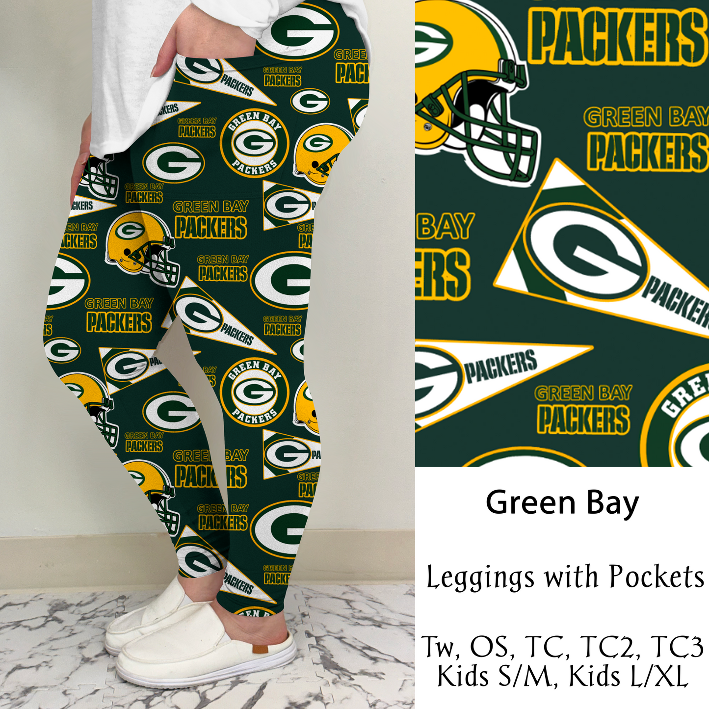 Green Bay Football Leggings/Capri/Joggers | Run ends 8/16 | ETA Late September