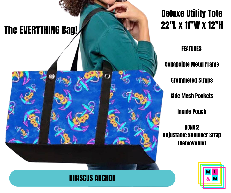Hibiscus Anchor Collapsible Tote