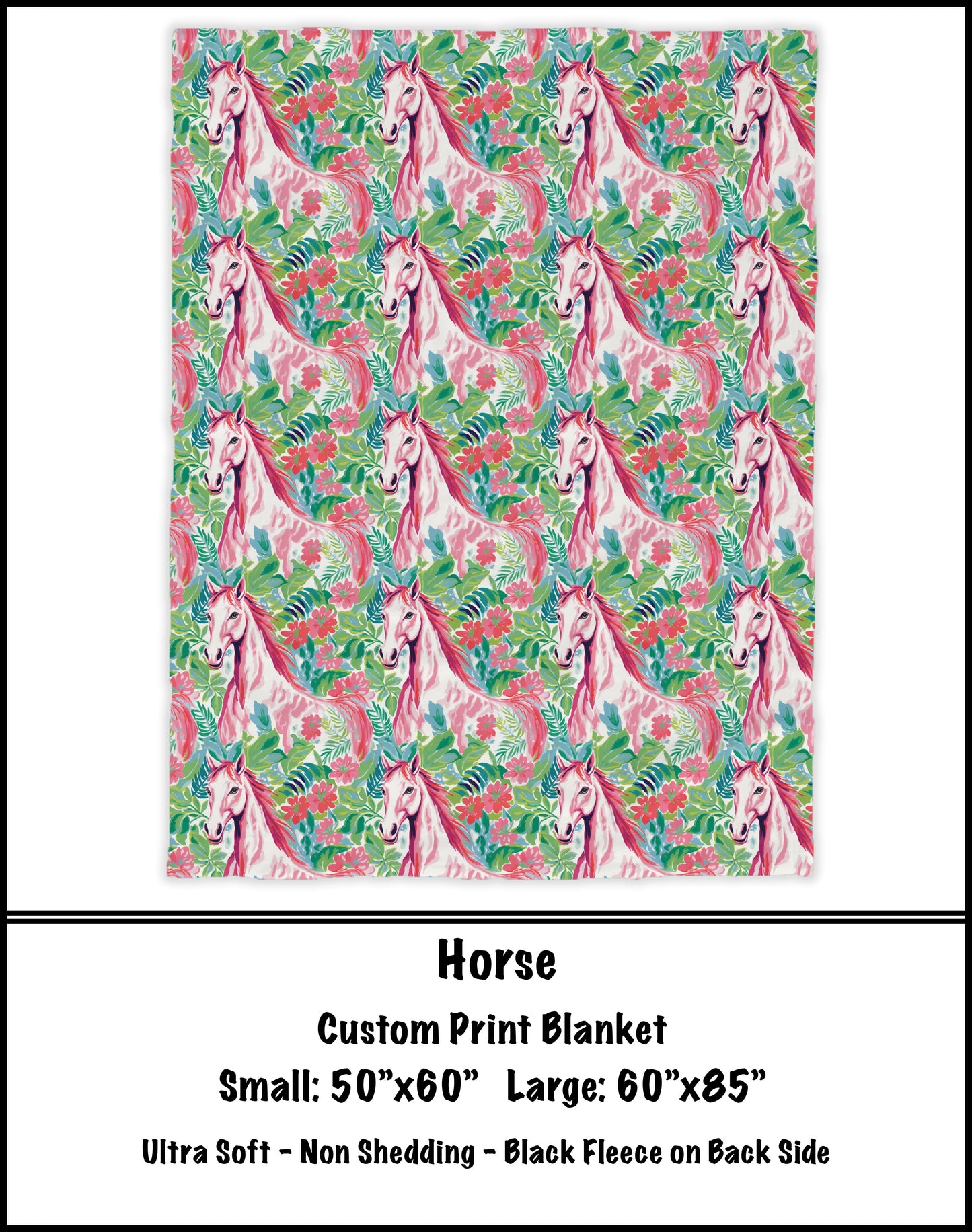 BG68 - Horses Fleece Blanket - Preorder Closes 3/23 ETA: 8-10 weeks