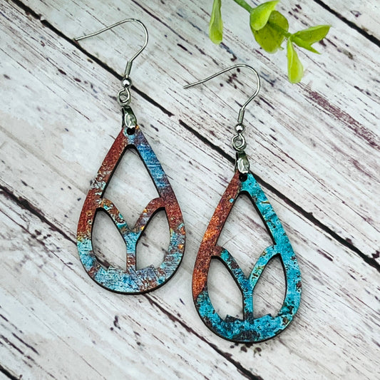 Y Drop - Rusted - Handcrafted Earrings