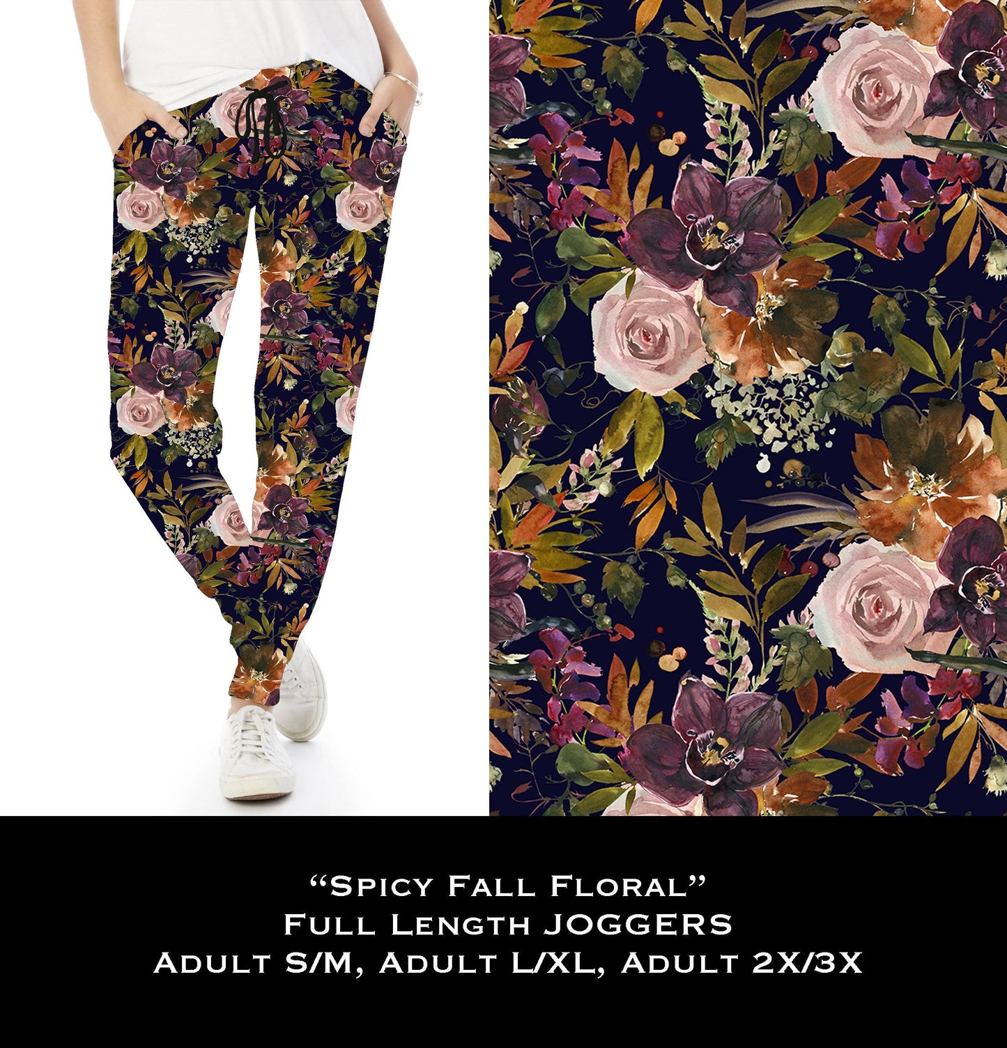 Spicy Fall Floral - Full & Capri Joggers