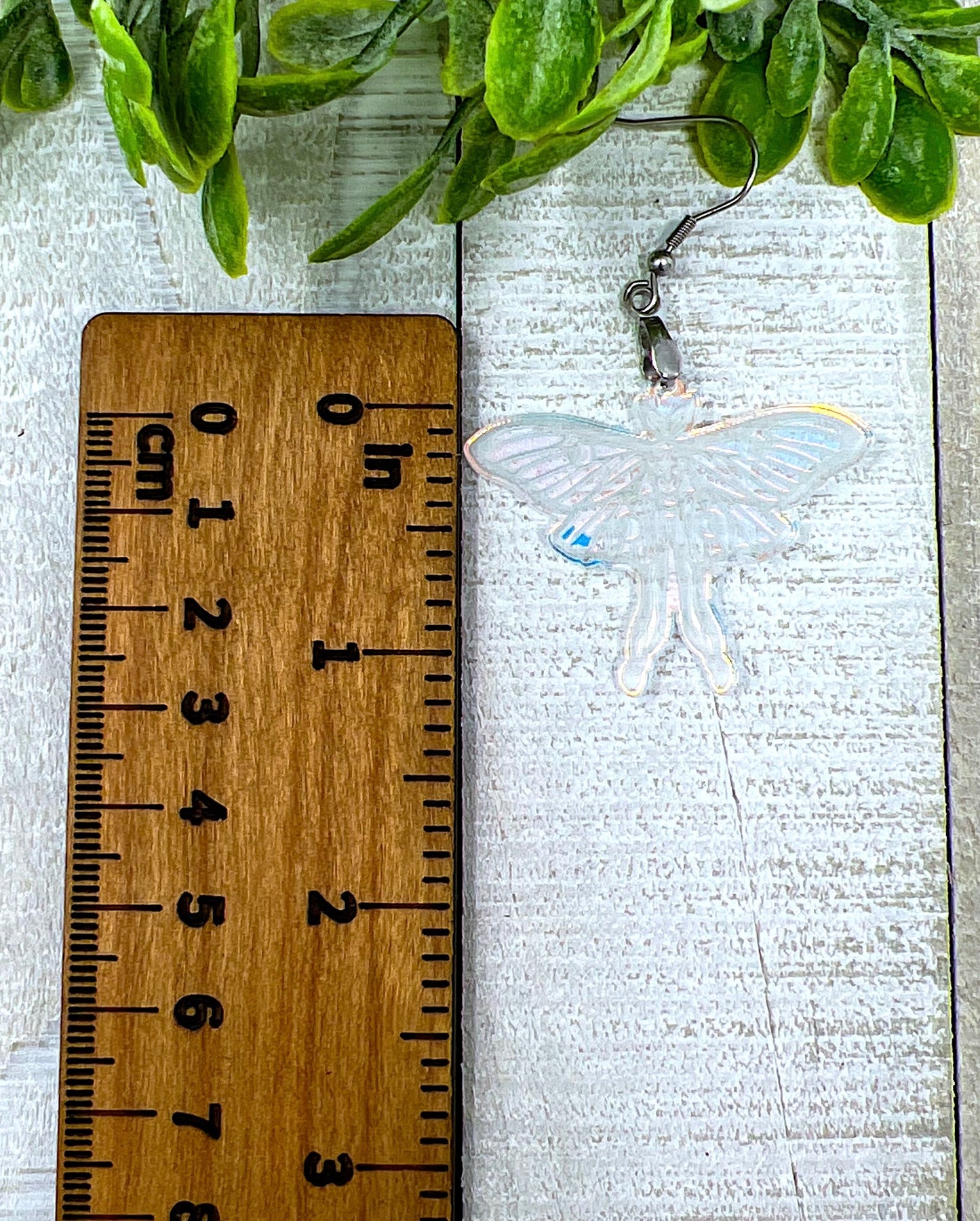Iridescent Luna Moth - Handcrafted Earrings