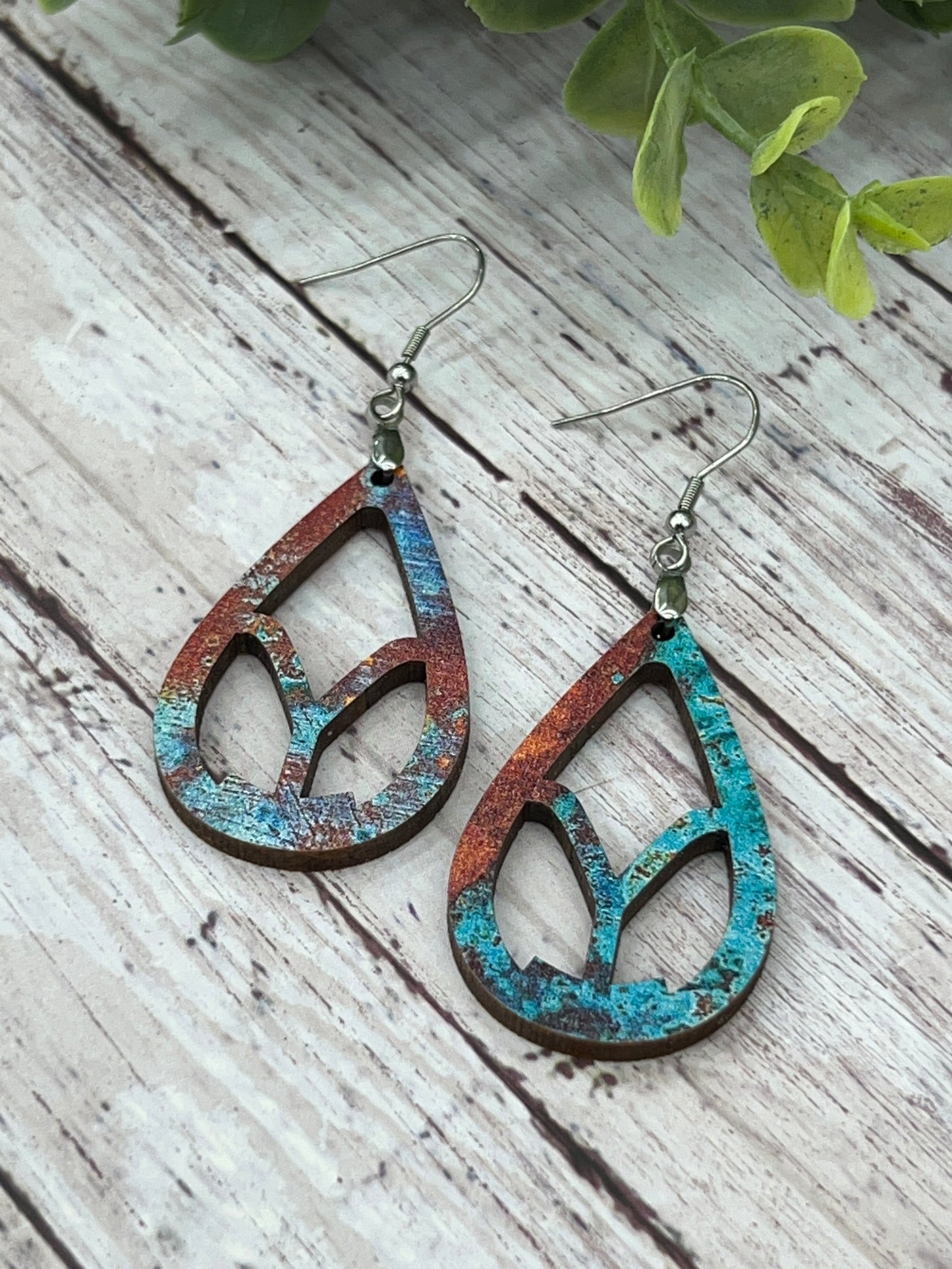 Y Drop - Rusted - Handcrafted Earrings