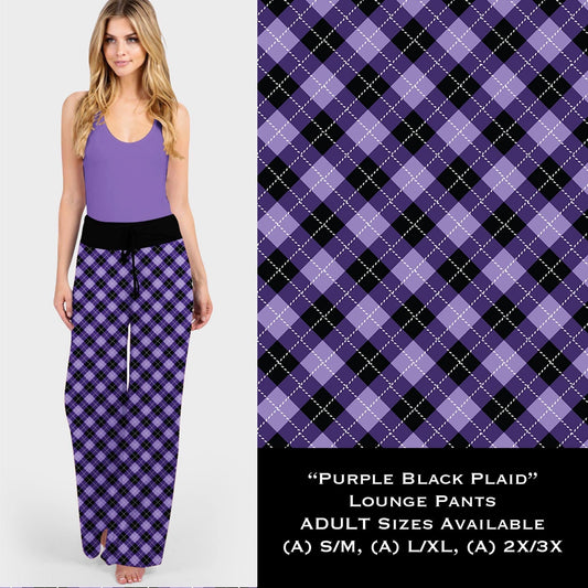 Purple Black Plaid - Lounge Pants