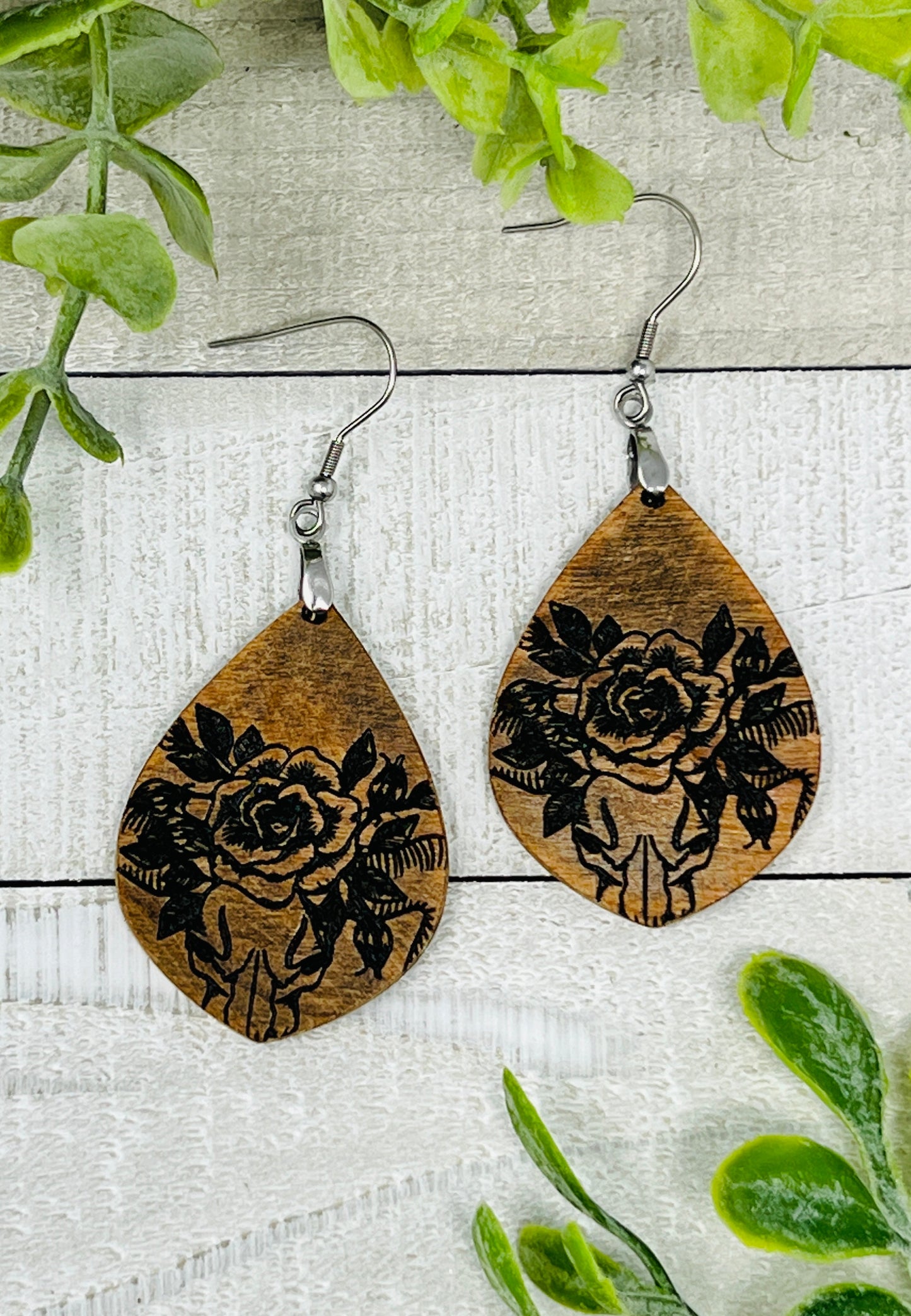 Bull Skull Rustic Drop - Handcrafted Earrings