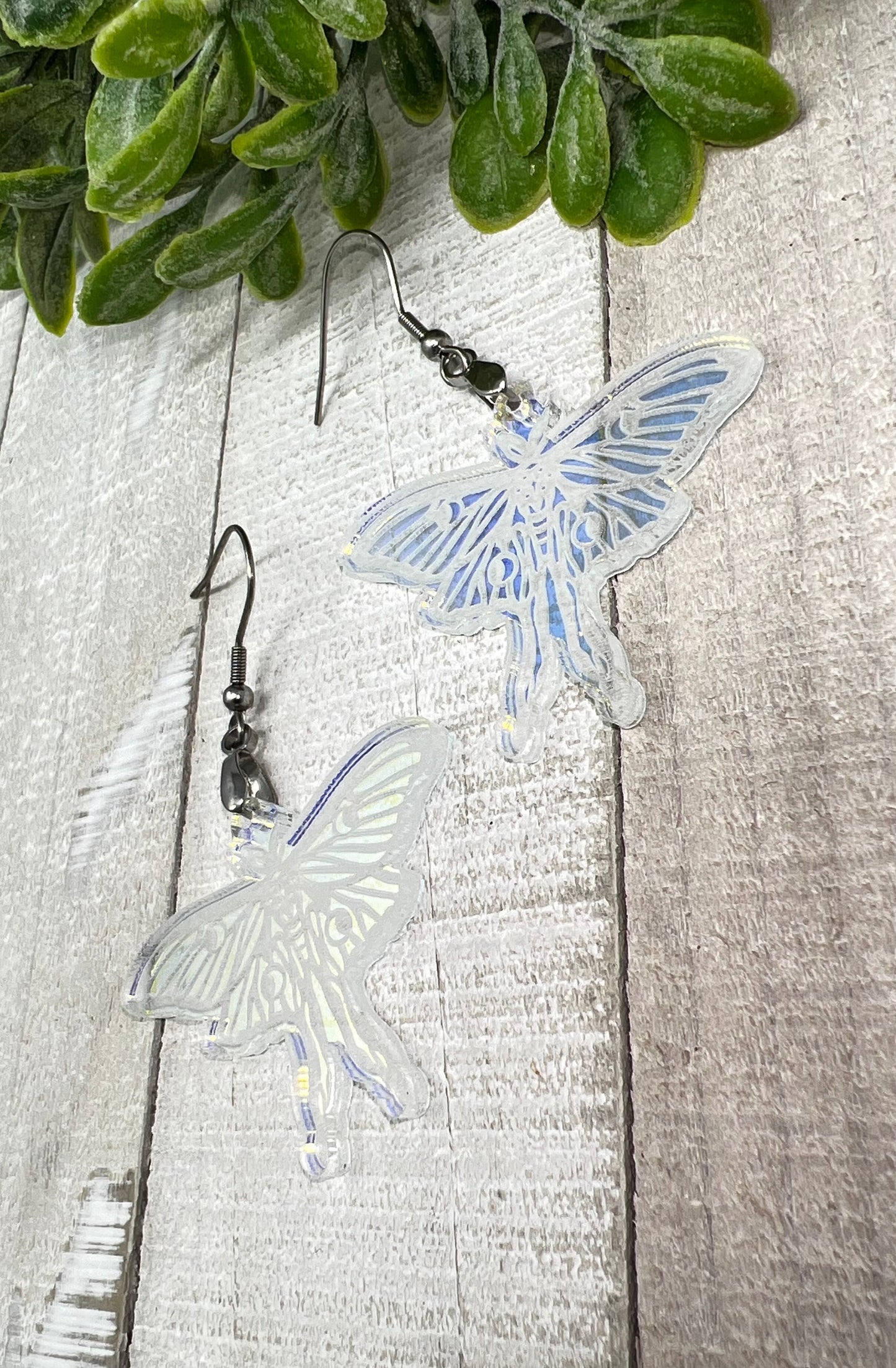 Iridescent Luna Moth - Handcrafted Earrings