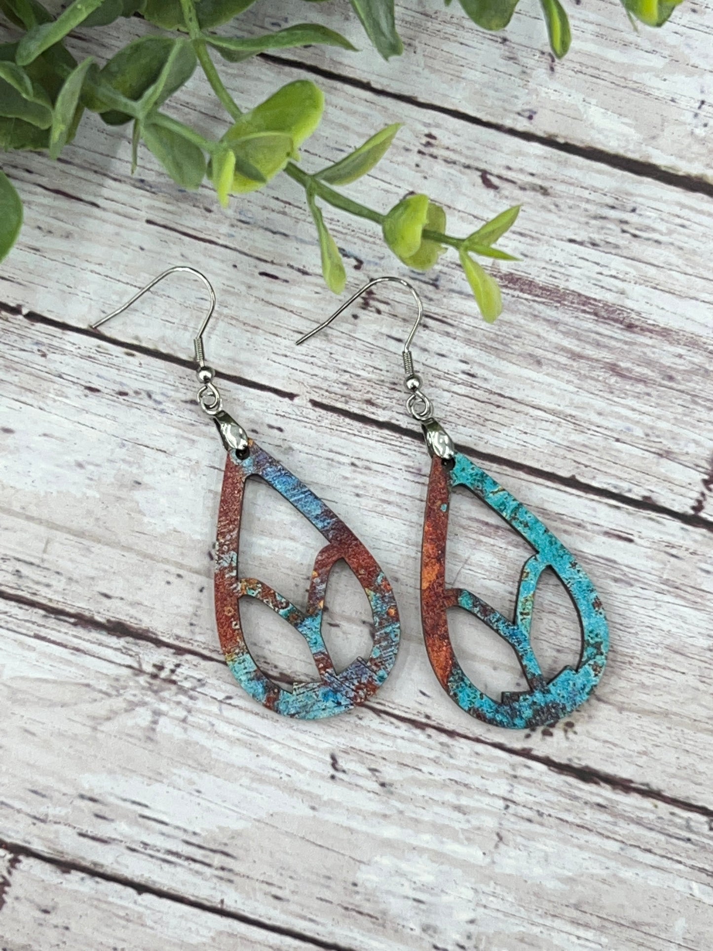 Y Drop - Rusted - Handcrafted Earrings