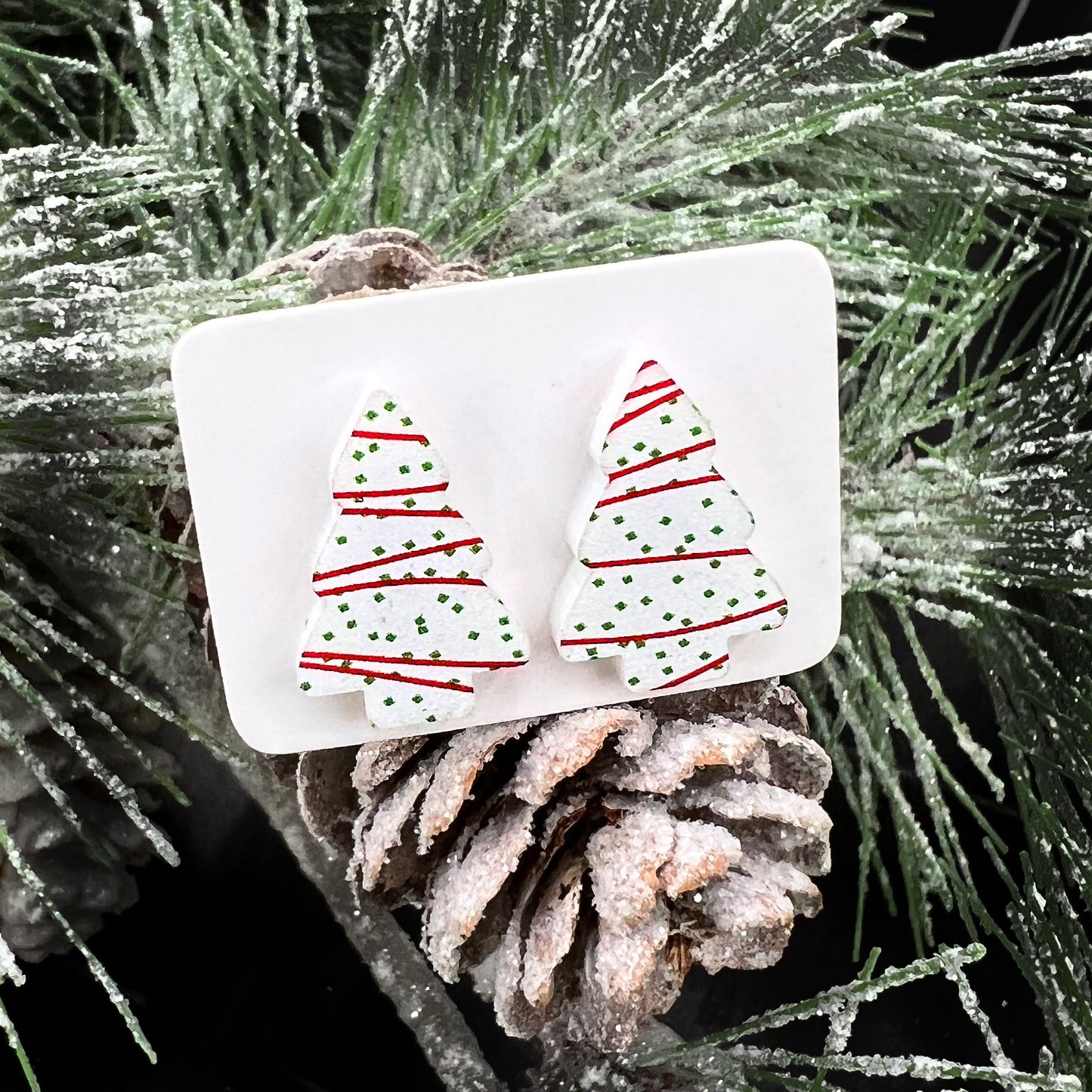 Holiday Tree Studs - Handcrafted Earrings