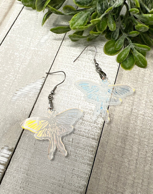 Iridescent Luna Moth - Handcrafted Earrings