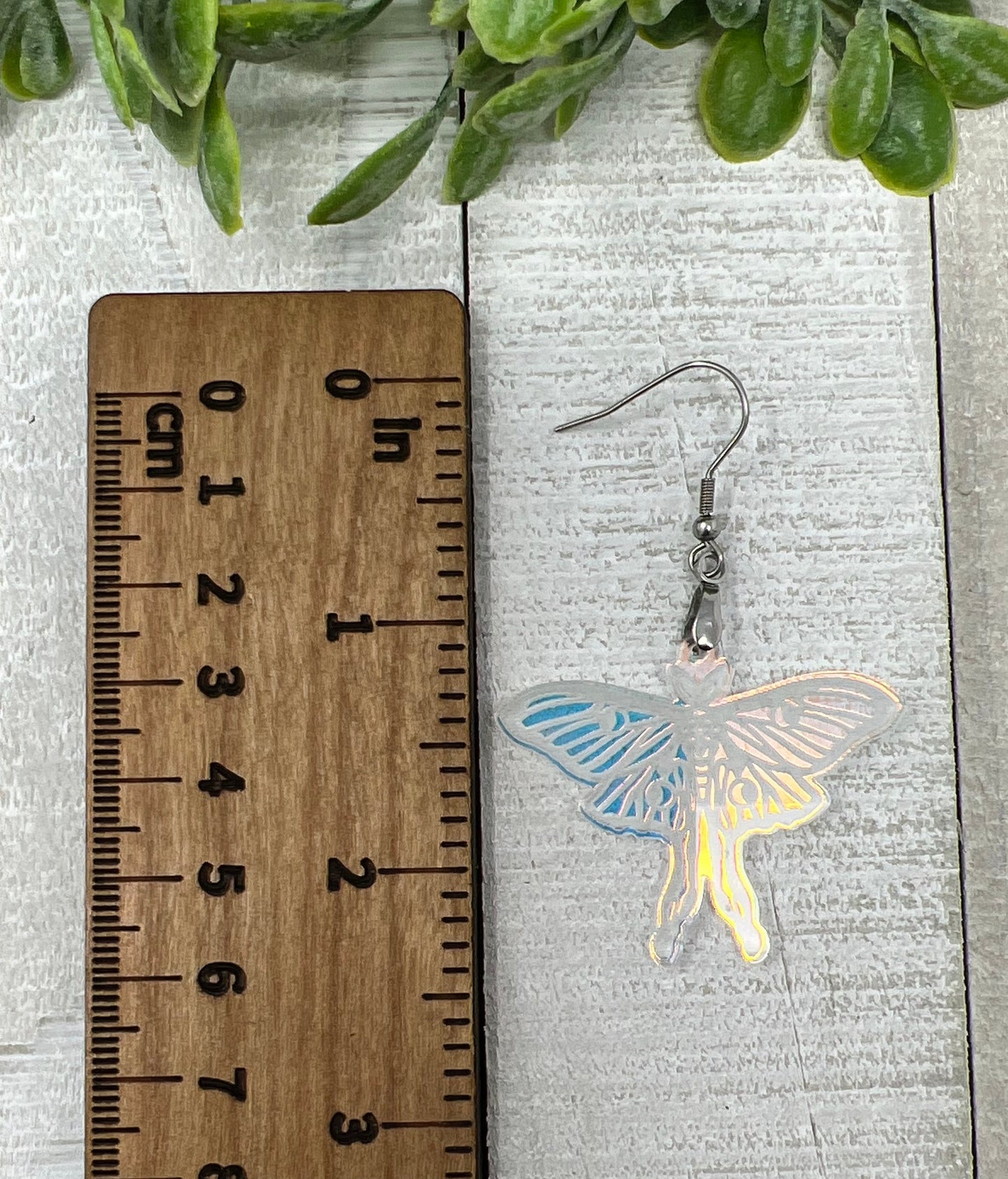 Iridescent Luna Moth - Handcrafted Earrings