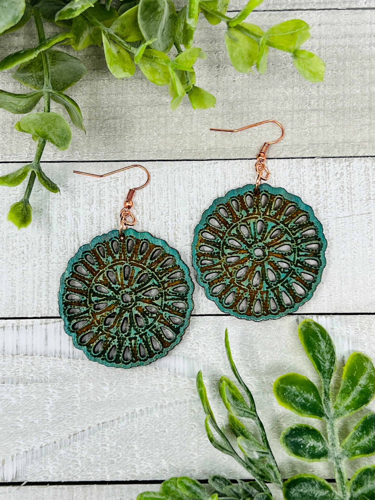 Western Rustic Circle - Handcrafted Earrings