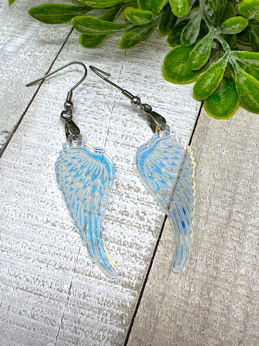 Iridescent Wings - Handcrafted Earrings