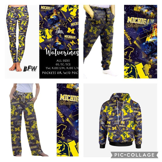 Wolverines leggings, lounge pants, joggers and hoodies