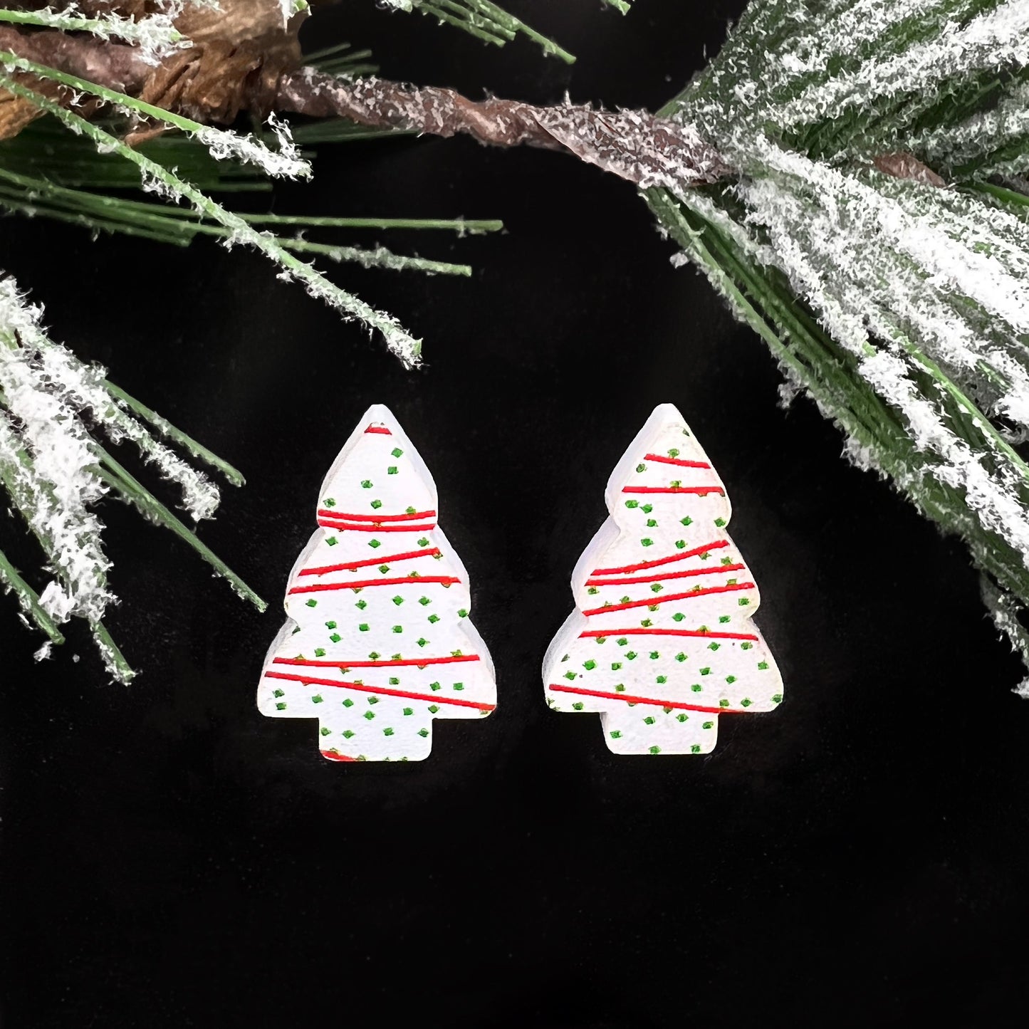 Holiday Tree Studs - Handcrafted Earrings