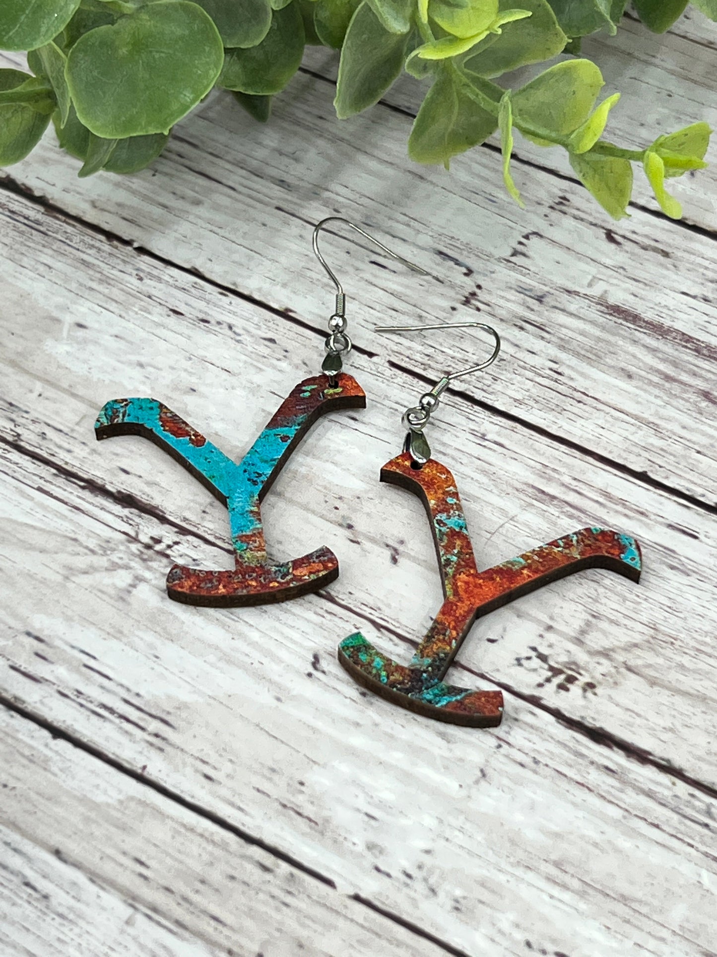 Y Shape - Rusted - Handcrafted Earrings