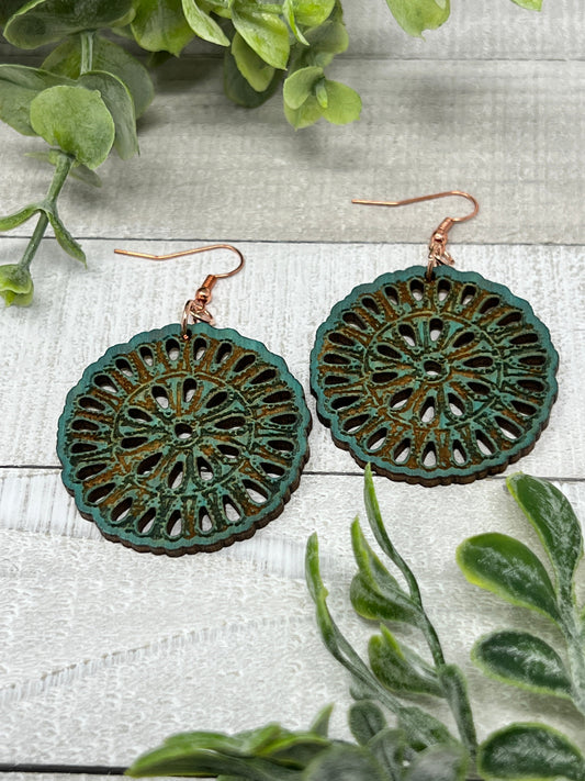 Western Rustic Circle - Handcrafted Earrings