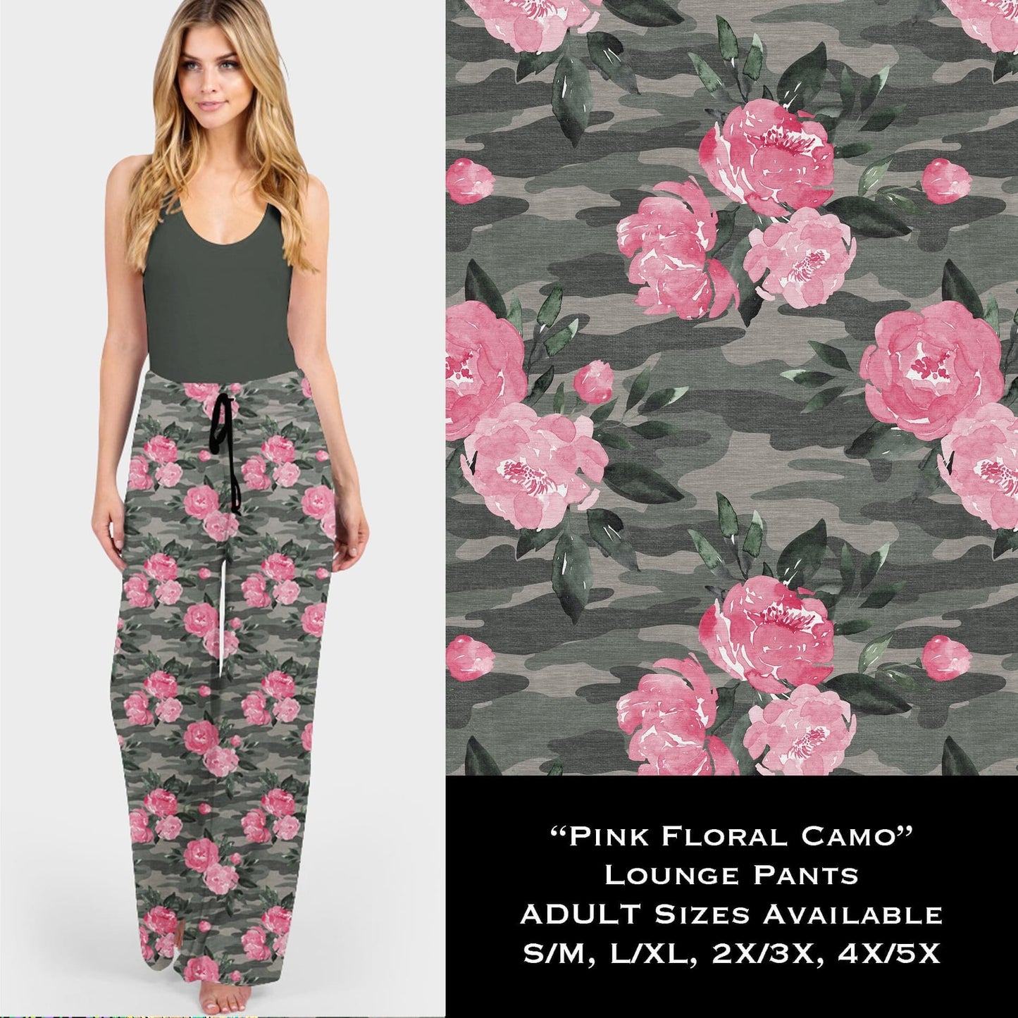 Pink Floral Camo - Lounge Pants