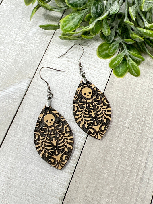 Skull Damask - Handcrafted Earrings