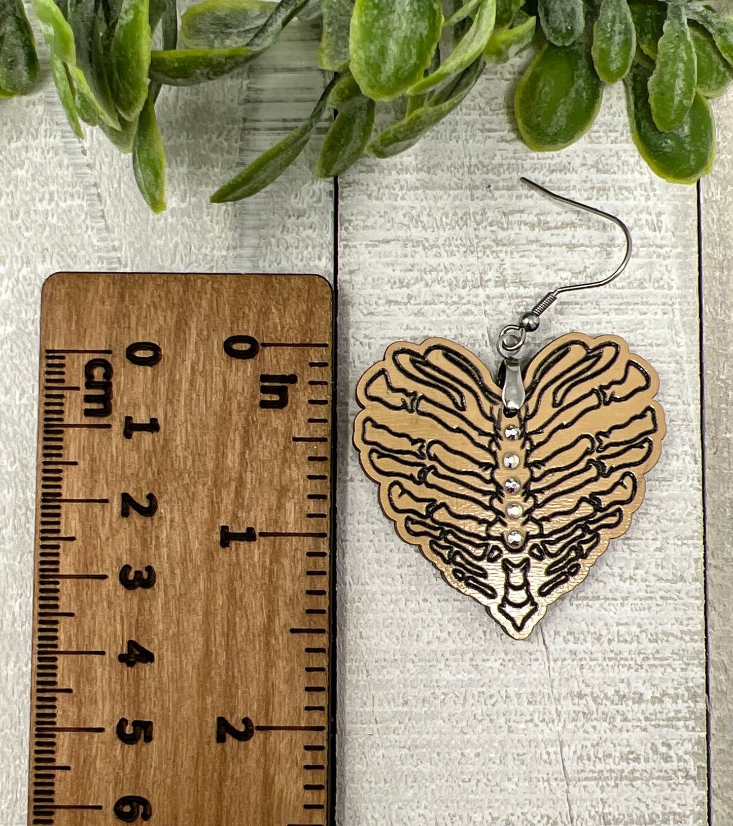 Rib cage Heart - Handcrafted Earrings