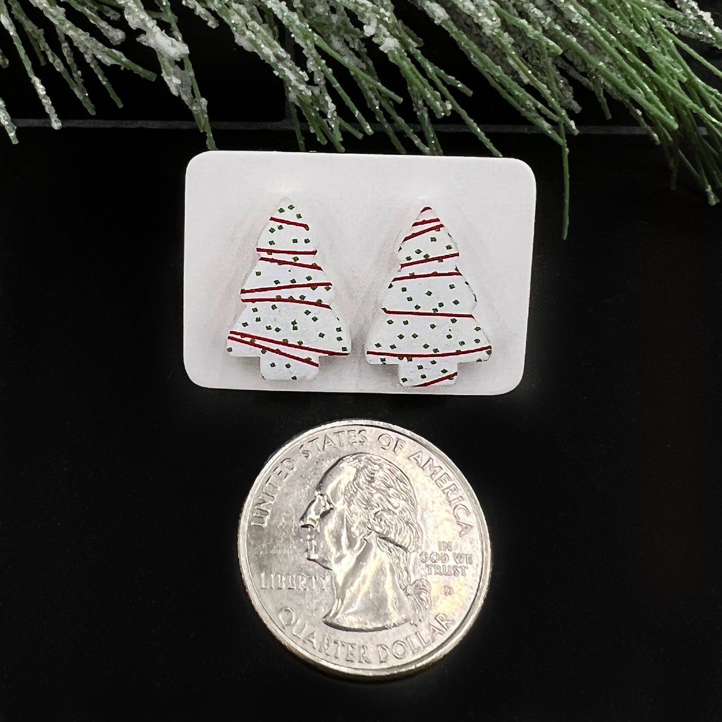 Holiday Tree Studs - Handcrafted Earrings