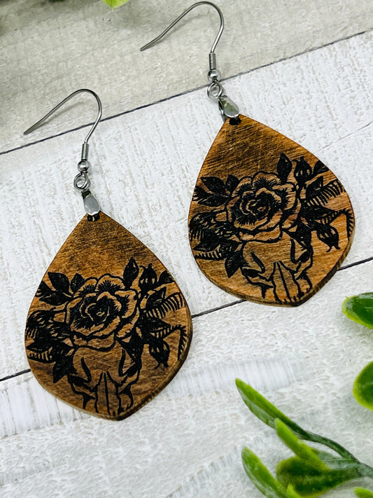 Bull Skull Rustic Drop - Handcrafted Earrings