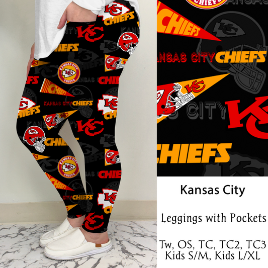 Kansas City Football Leggings/Capri/Joggers | Run ends 8/16 | ETA Late September