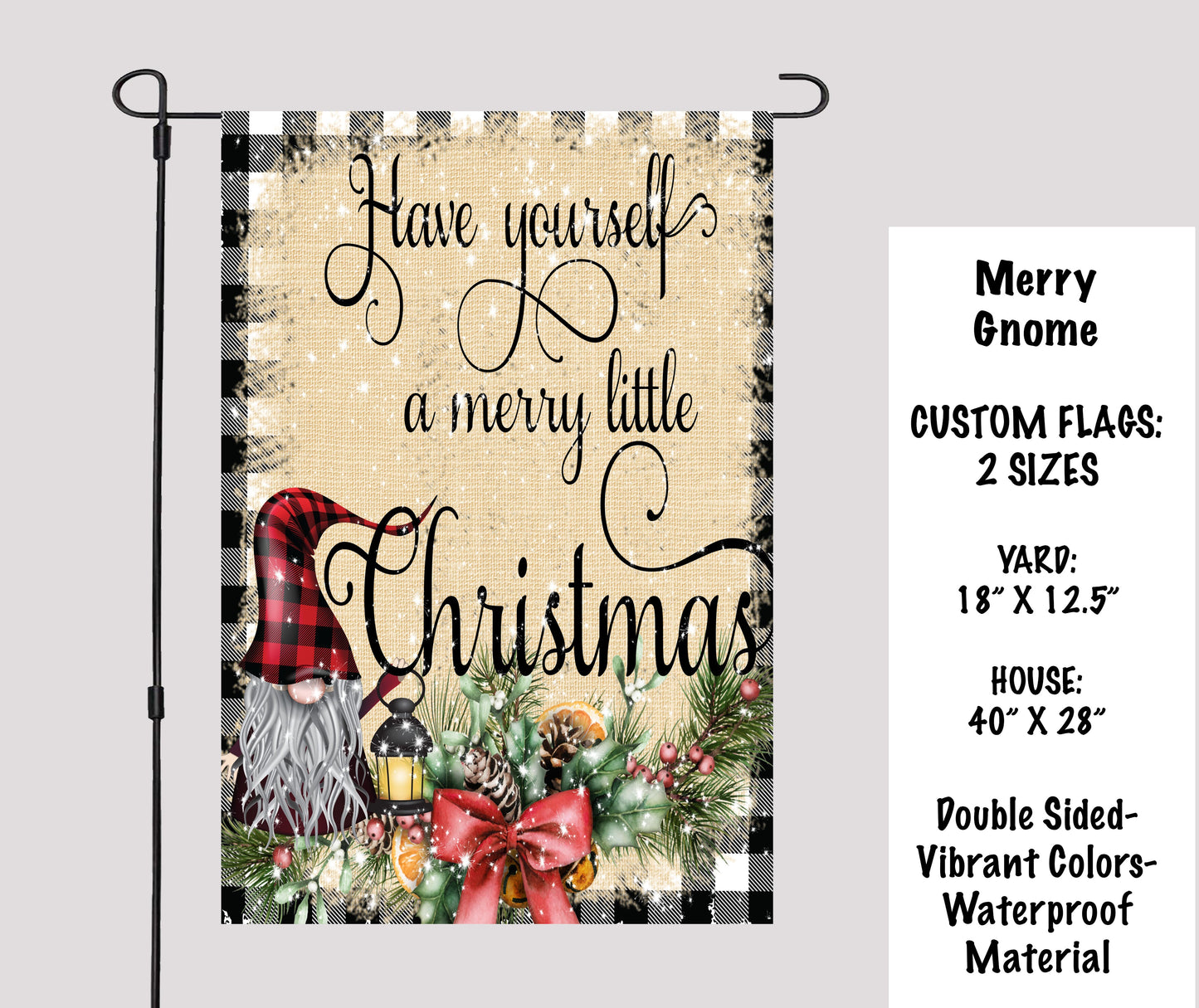 Merry Gnome Garden Flags