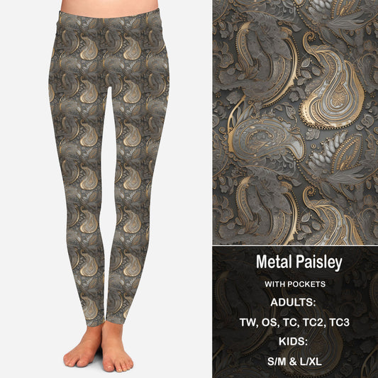 Metal Paisley Leggings & Capris with Pockets Preorder Closes 2/23