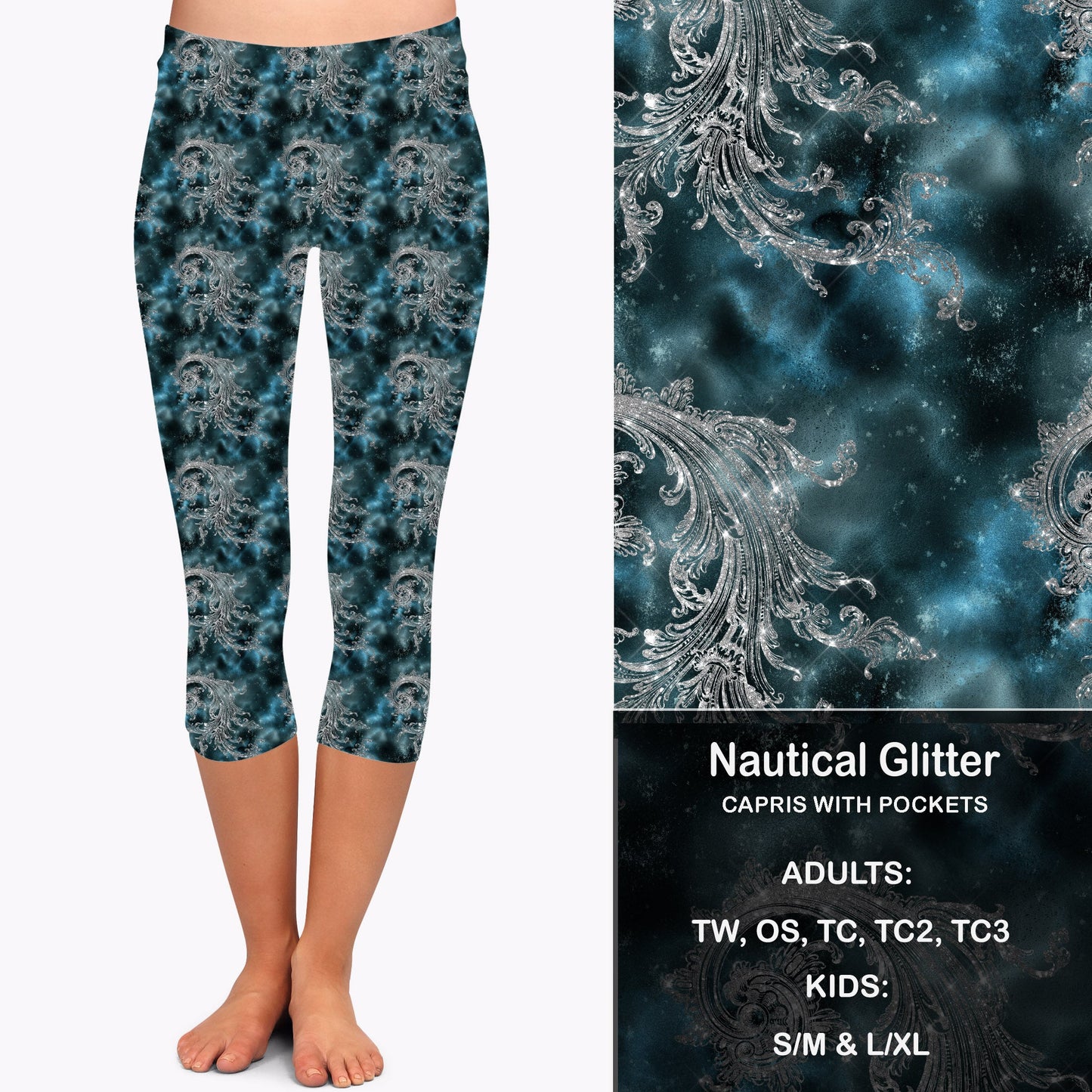 NAUTICAL GLITTER - Leggings & Capris with Pockets Preorder Closes 7/31