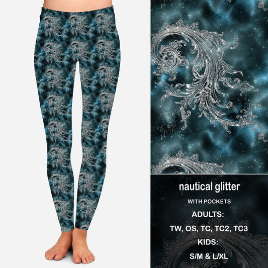 NAUTICAL GLITTER - Leggings & Capris with Pockets Preorder Closes 7/31