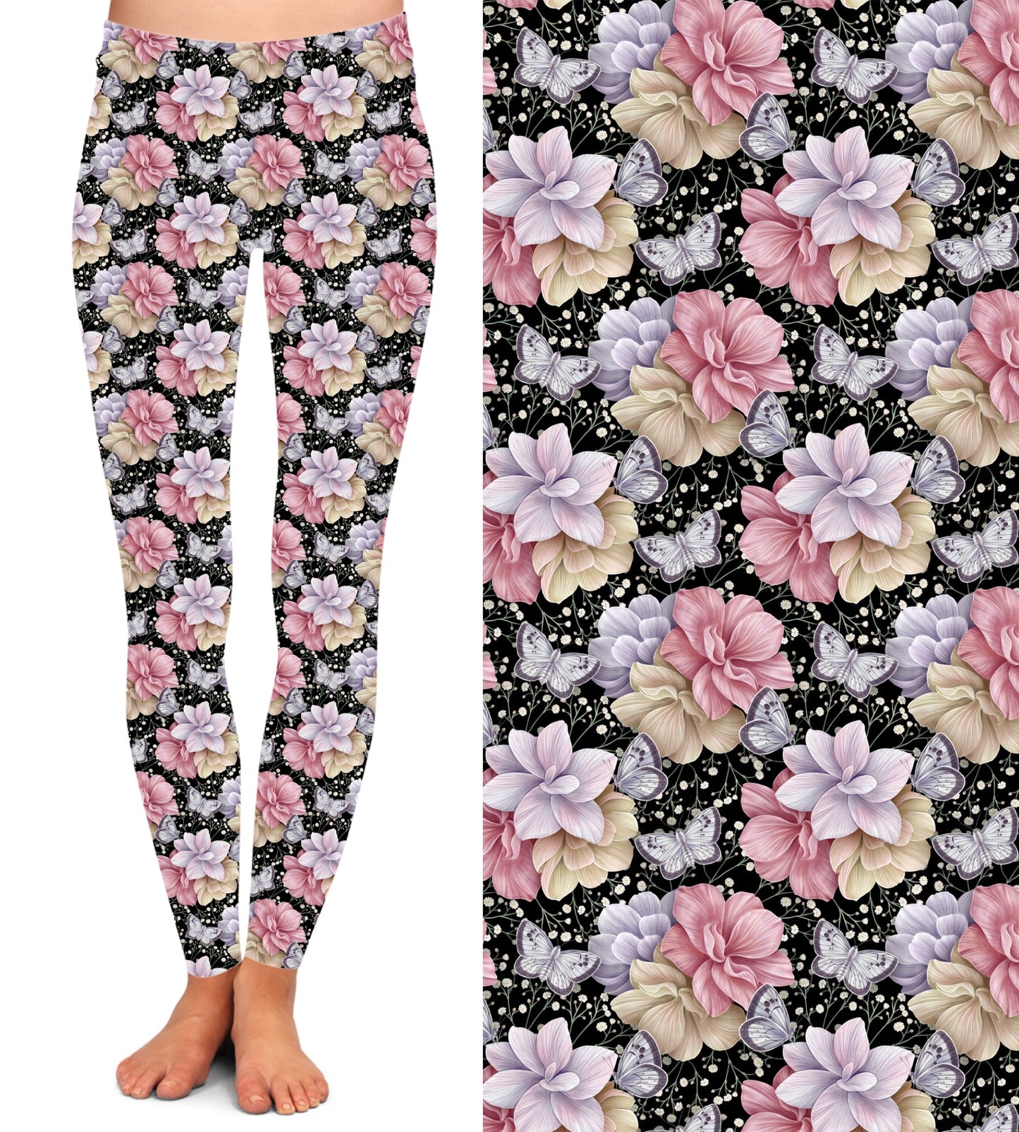 Pastel Flowers Leggings with Pockets