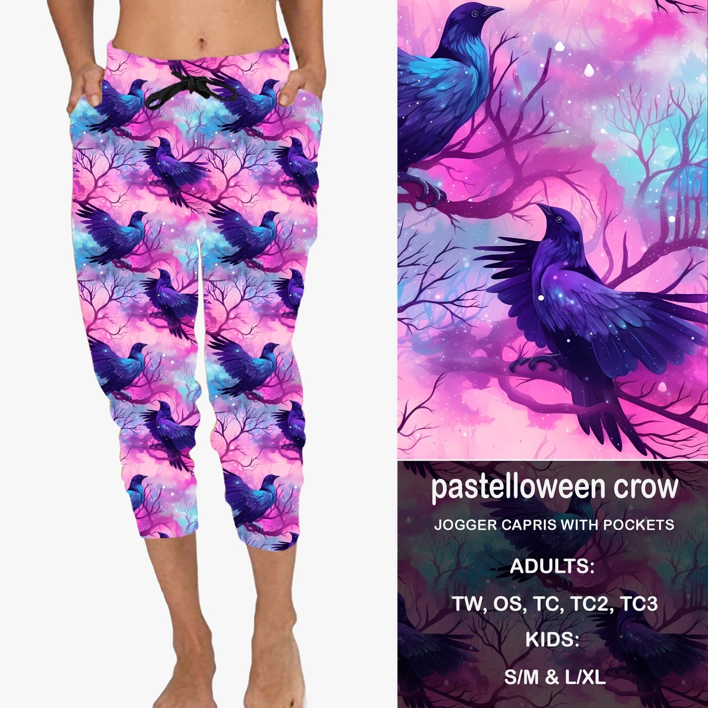 PASTELLOWEEN CROW - Full & Capri Joggers Preorder Closes 7/31
