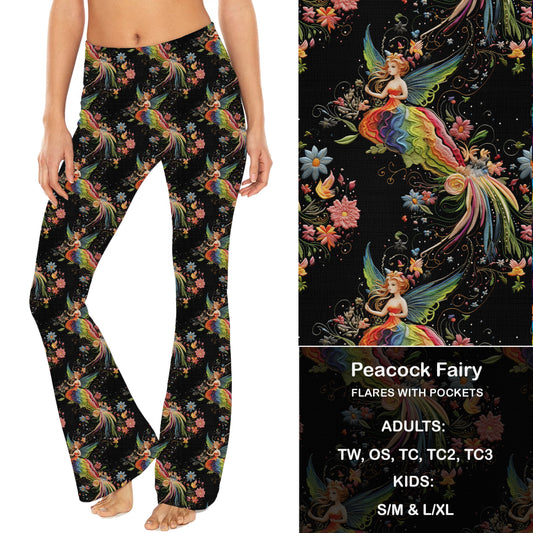 Peacock Fairy - Yoga Flares with Pockets Preorder Closes 8/22 eta Sept.
