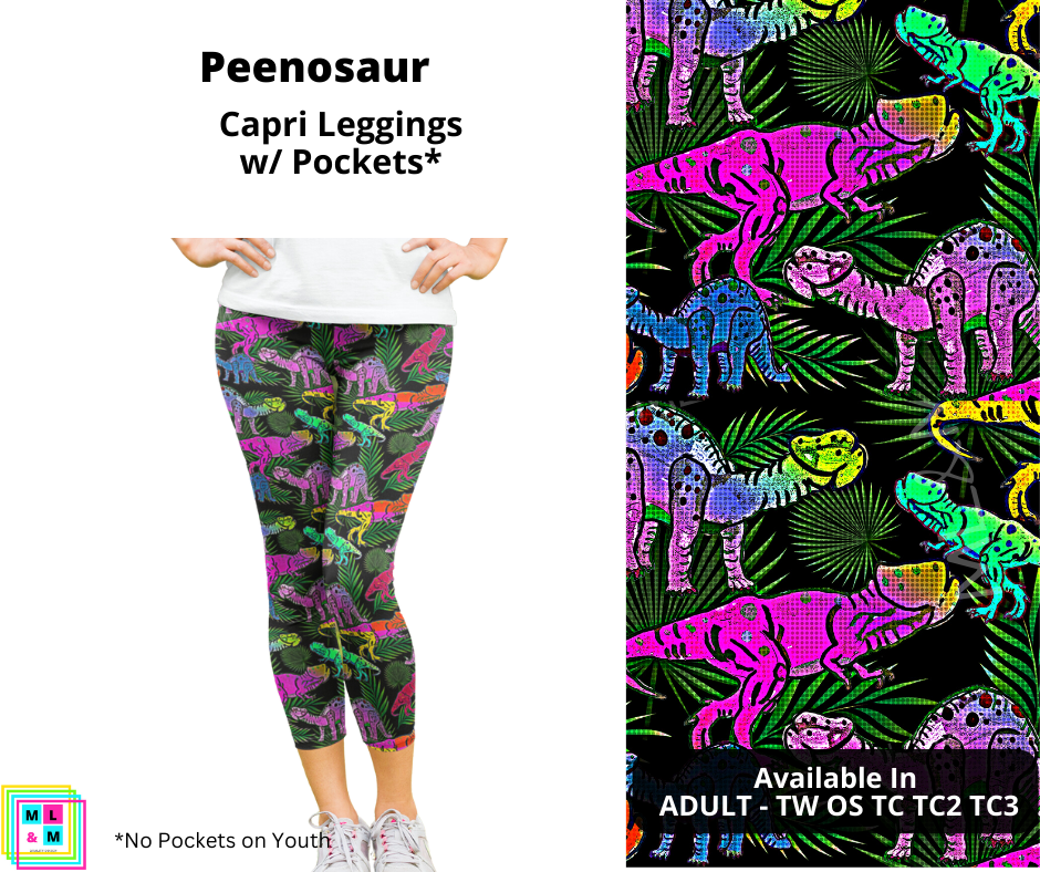 Peenosaur Capri Length w/ Pockets