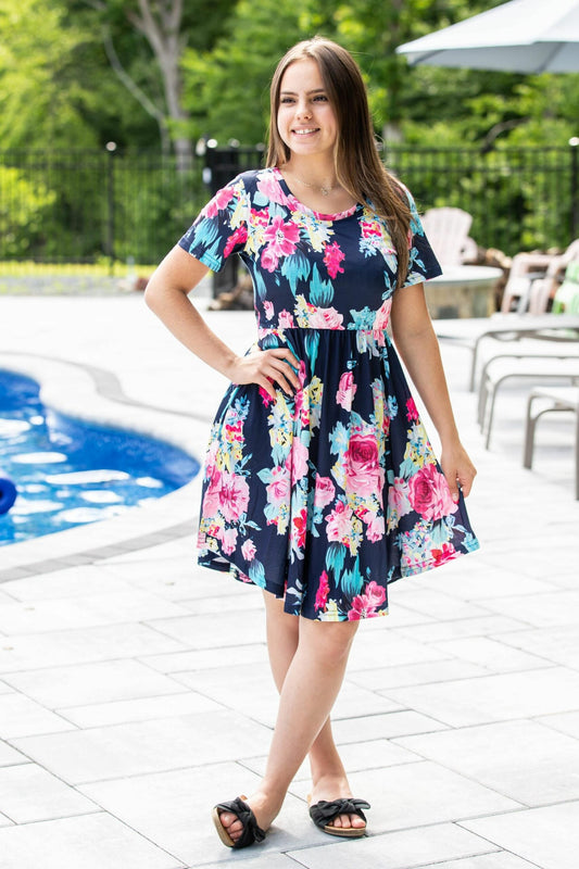 SS Pink and Navy Darling Dress PreOrder Closes 6/14 eta 4-6 weeks