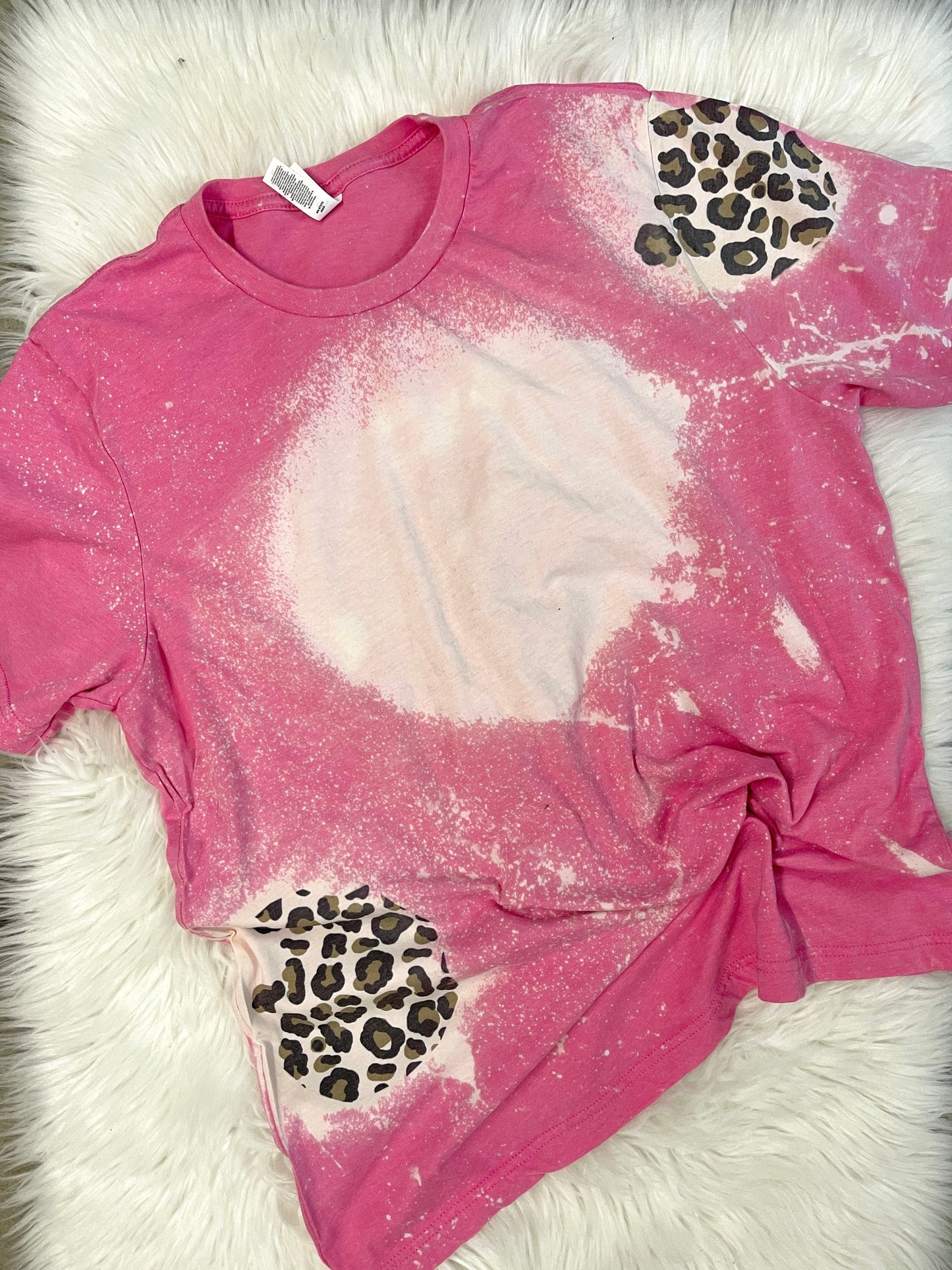 Pink bleached leopard blank