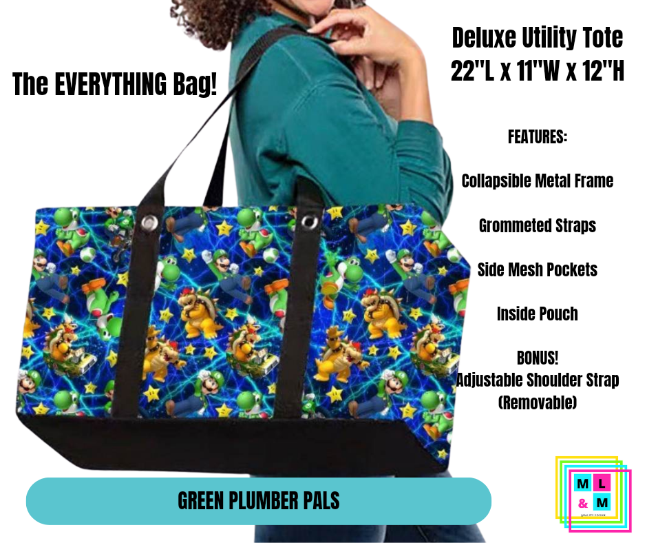 Green Plumber Pals Collapsible Tote